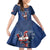 Custom France Rugby Kid Short Sleeve Dress Le XV de France Gallic Rooster - Wonder Print Shop