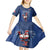 Custom France Rugby Kid Short Sleeve Dress Le XV de France Gallic Rooster - Wonder Print Shop