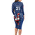 Custom France Rugby Long Sleeve Bodycon Dress Le XV de France Gallic Rooster - Wonder Print Shop