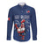 Custom France Rugby Long Sleeve Button Shirt Le XV de France Gallic Rooster - Wonder Print Shop