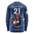 Custom France Rugby Long Sleeve Shirt Le XV de France Gallic Rooster - Wonder Print Shop