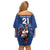 Custom France Rugby Off Shoulder Short Dress Le XV de France Gallic Rooster - Wonder Print Shop