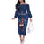 Custom France Rugby Off The Shoulder Long Sleeve Dress Le XV de France Gallic Rooster - Wonder Print Shop