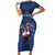 Custom France Rugby Short Sleeve Bodycon Dress Le XV de France Gallic Rooster - Wonder Print Shop