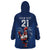 Custom France Rugby Wearable Blanket Hoodie Le XV de France Gallic Rooster - Wonder Print Shop