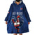 Custom France Rugby Wearable Blanket Hoodie Le XV de France Gallic Rooster - Wonder Print Shop