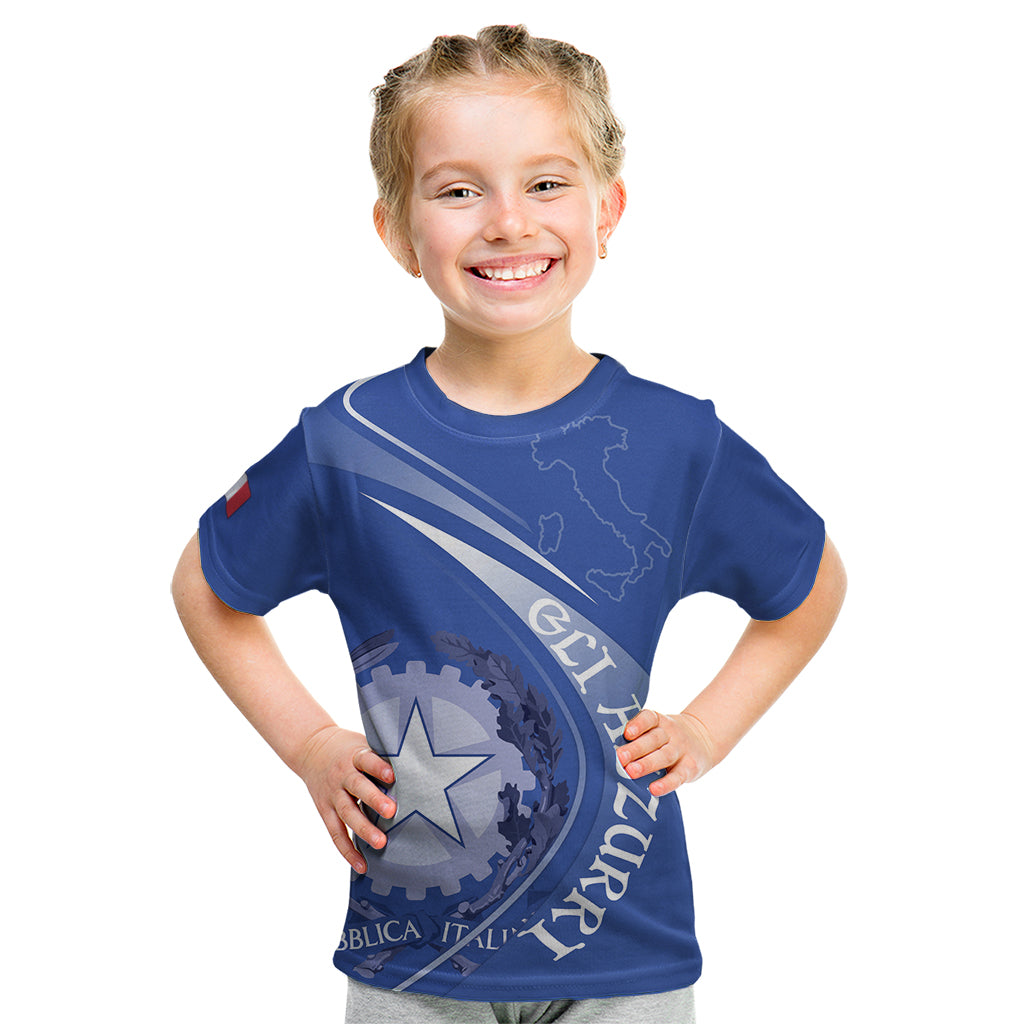 Custom Italy Rugby Kid T Shirt Come On Gli Azzurri - Wonder Print Shop