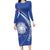 Custom Italy Rugby Long Sleeve Bodycon Dress Come On Gli Azzurri - Wonder Print Shop