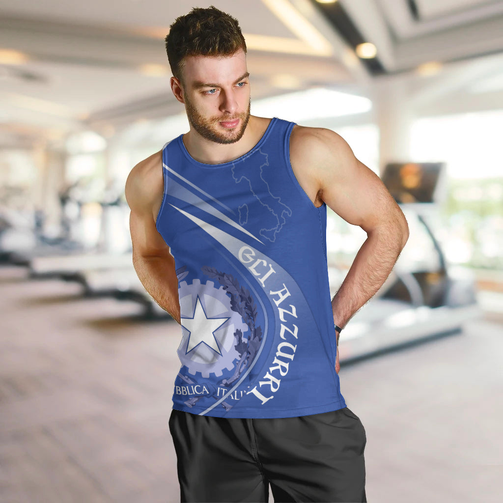 Custom Italy Rugby Men Tank Top Come On Gli Azzurri - Wonder Print Shop