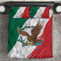 Eagle Devouring Snake Mexican Emblem Personalized Bedding Set Grunge Flag Style
