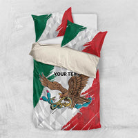 Eagle Devouring Snake Mexican Emblem Personalized Bedding Set Grunge Flag Style