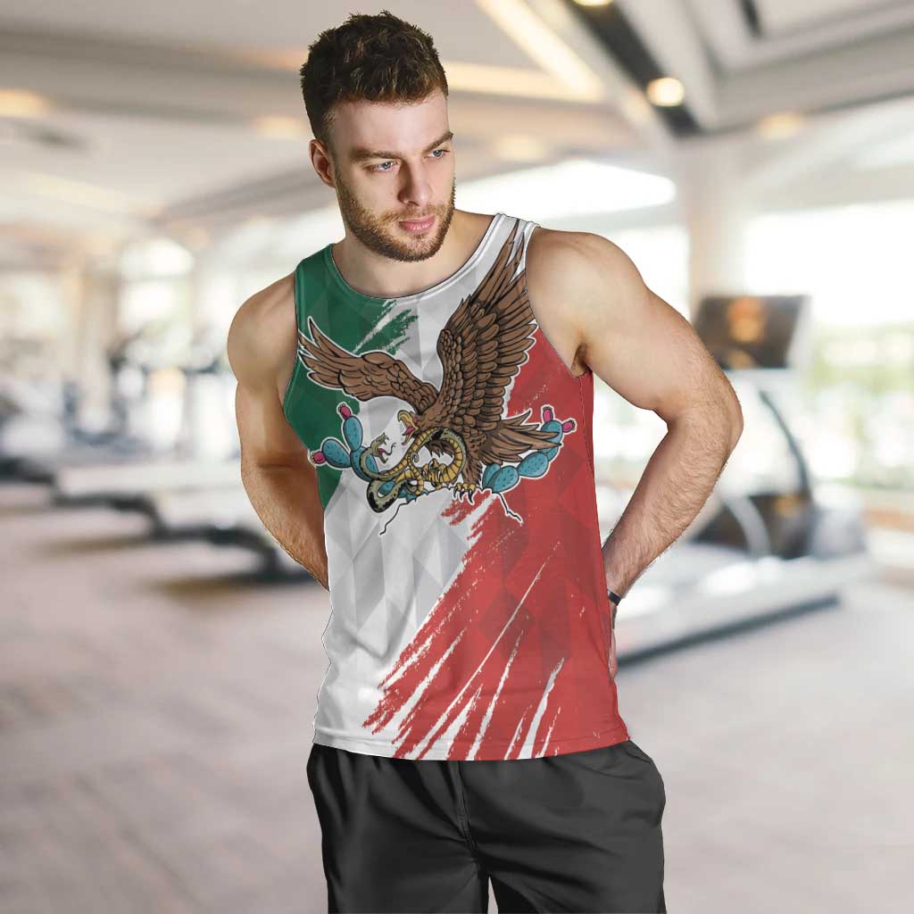 Eagle Devouring Snake Mexican Emblem Personalized Men Tank Top Grunge Flag Style