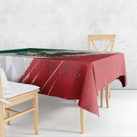 Eagle Devouring Snake Mexican Emblem Personalized Tablecloth Grunge Flag Style