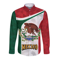 Eagle Devouring Snake Mexican Emblem Personalized Long Sleeve Button Shirt Sporty Style