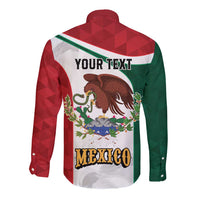 Eagle Devouring Snake Mexican Emblem Personalized Long Sleeve Button Shirt Sporty Style