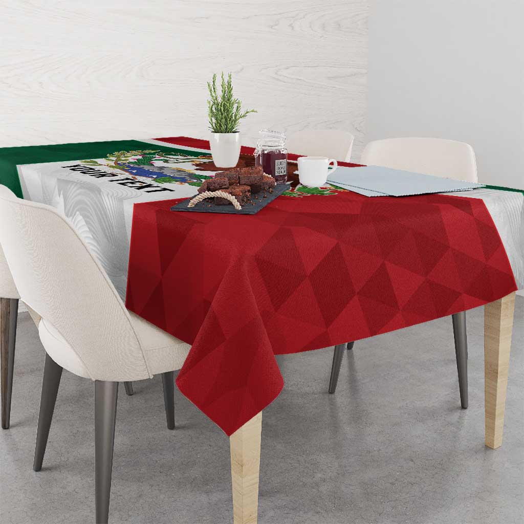 Eagle Devouring Snake Mexican Emblem Personalized Tablecloth Sporty Style