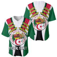 Two green/red/white Algeria crest baseball jerseys; one shows partial YOUR TEXT