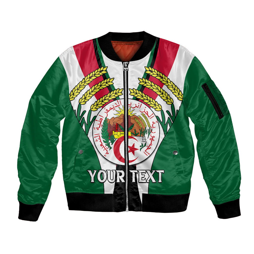 Custom African Sleeve Zip Bomber Jacket Algeria Independence Day - Wonder Print Shop