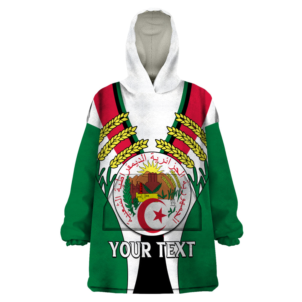 Custom African Wearable Blanket Hoodie Algeria Independence Day - Wonder Print Shop