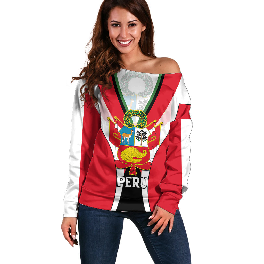 Peru Off Shoulder Sweater National Day - Wonder Print Shop