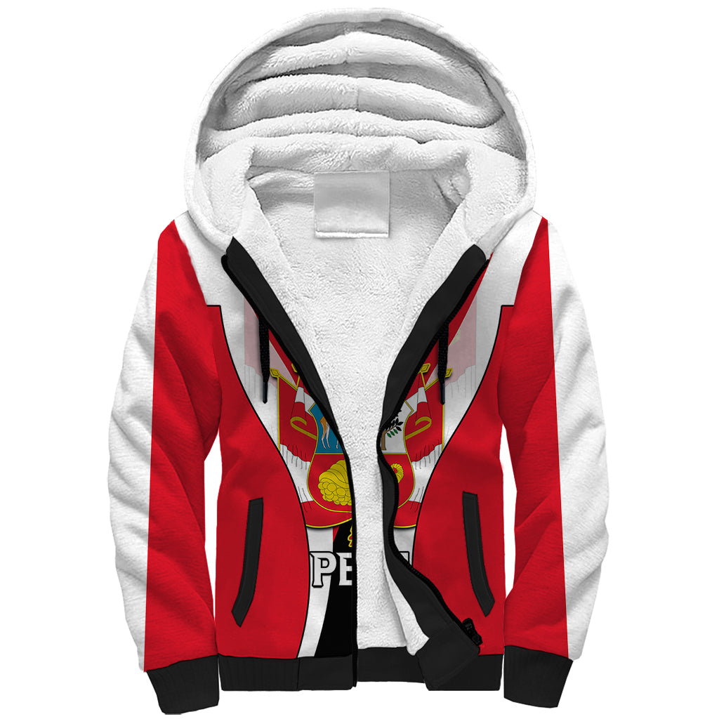 Peru Sherpa Hoodie National Day - Wonder Print Shop