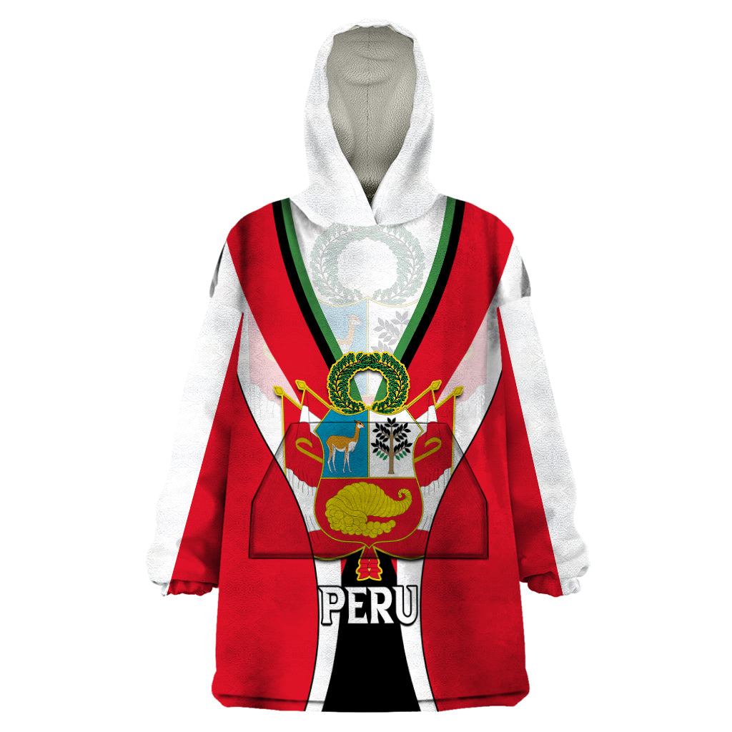 Peru Wearable Blanket Hoodie National Day - Wonder Print Shop