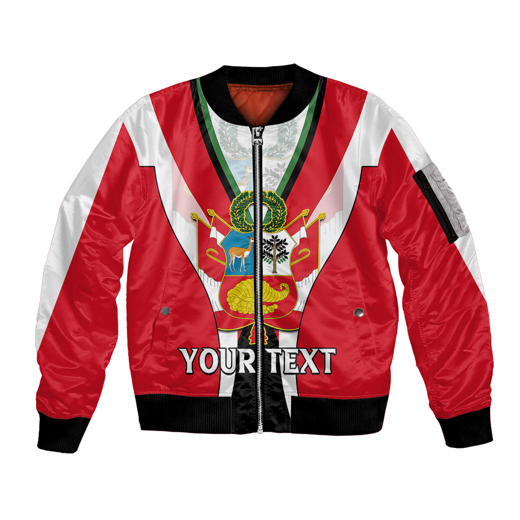 Custom Peru Sleeve Zip Bomber Jacket National Day - Wonder Print Shop