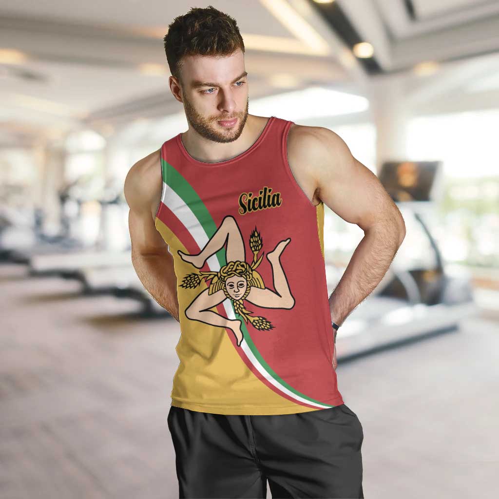 Personalized Italy Bandiera Della Sicilia Men Tank Top - Wonder Print Shop