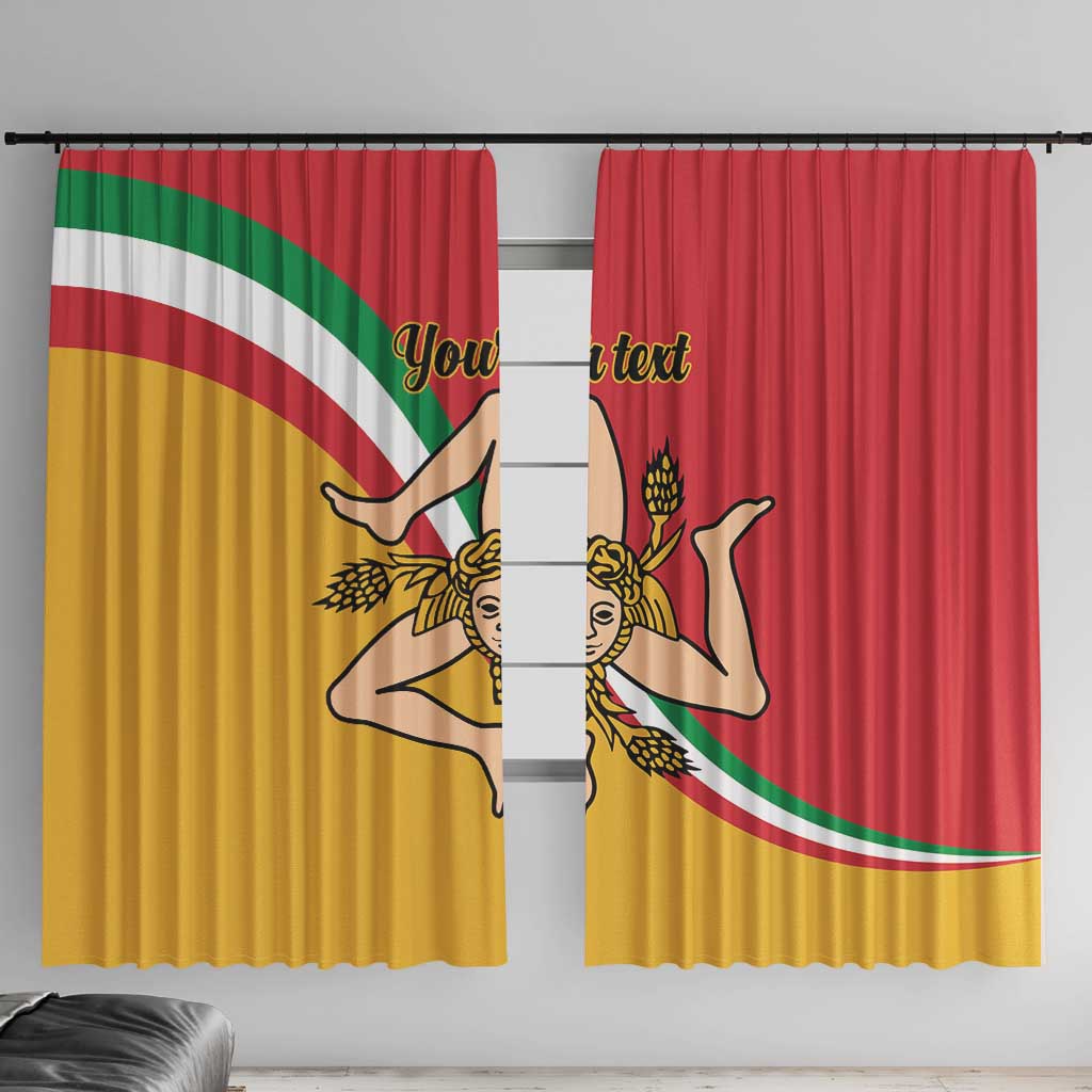 Personalized Italy Bandiera Della Sicilia Window Curtain