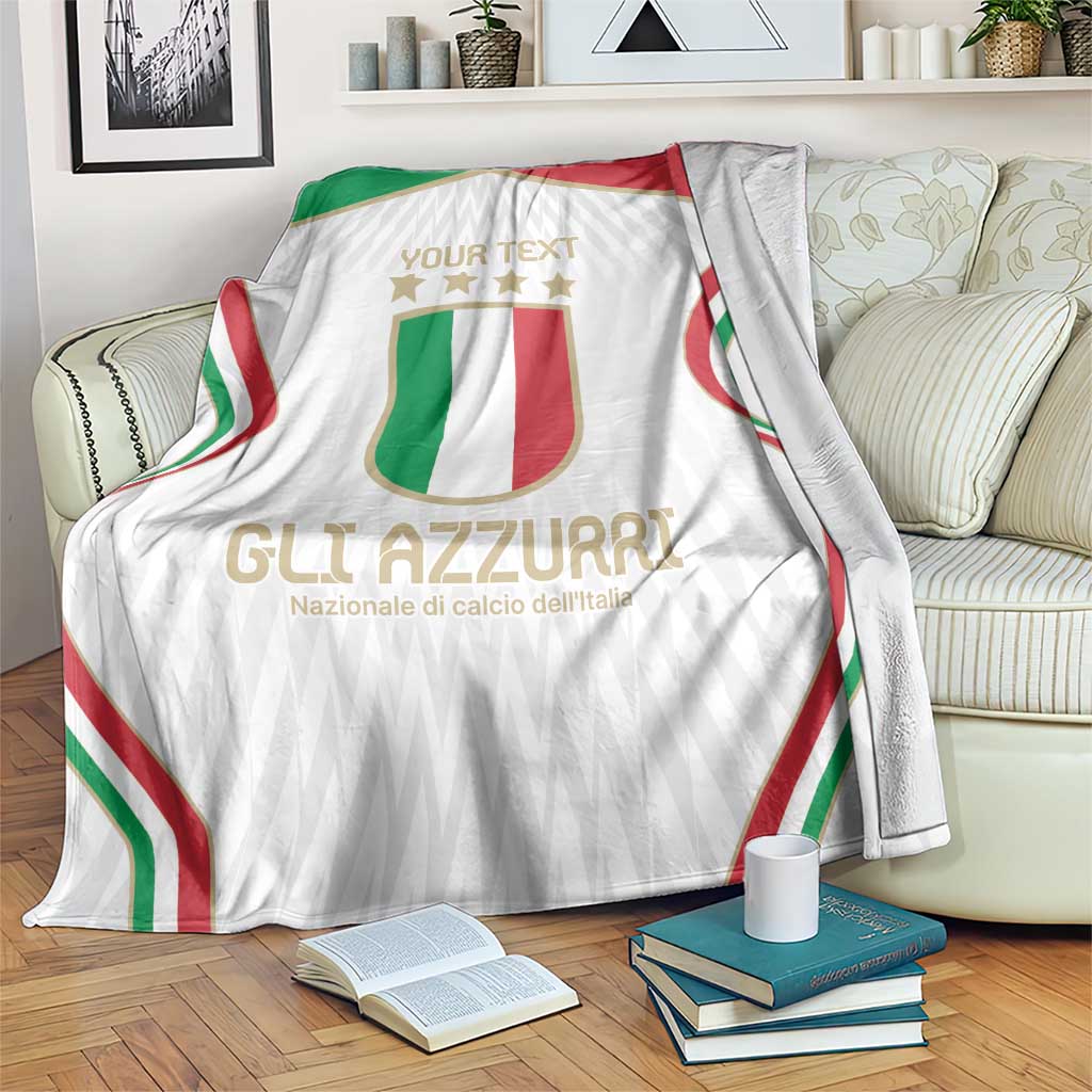 Custom Italy Football Blanket Gli Azzurri Sporty Style