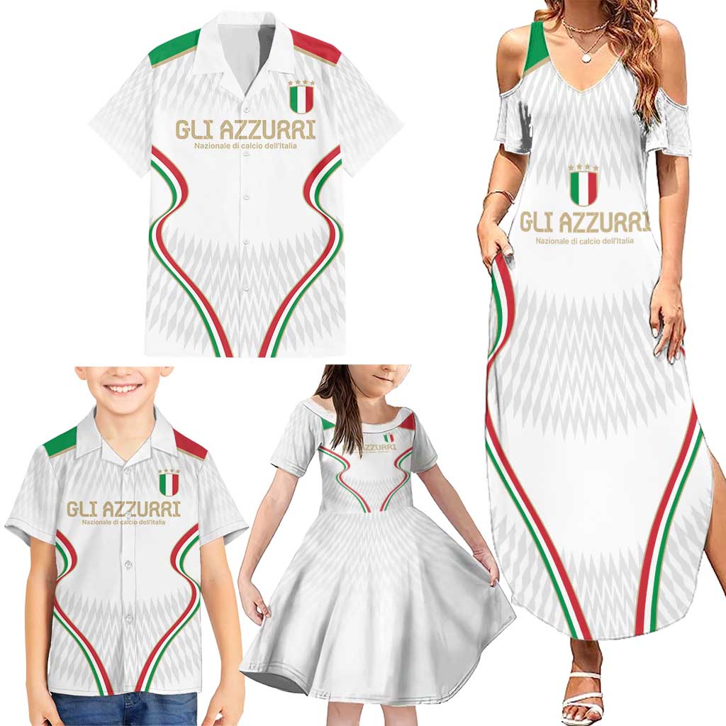 Custom Italy Football Family Matching Summer Maxi Dress and Hawaiian Shirt Gli Azzurri Sporty Style - Wonder Print Shop