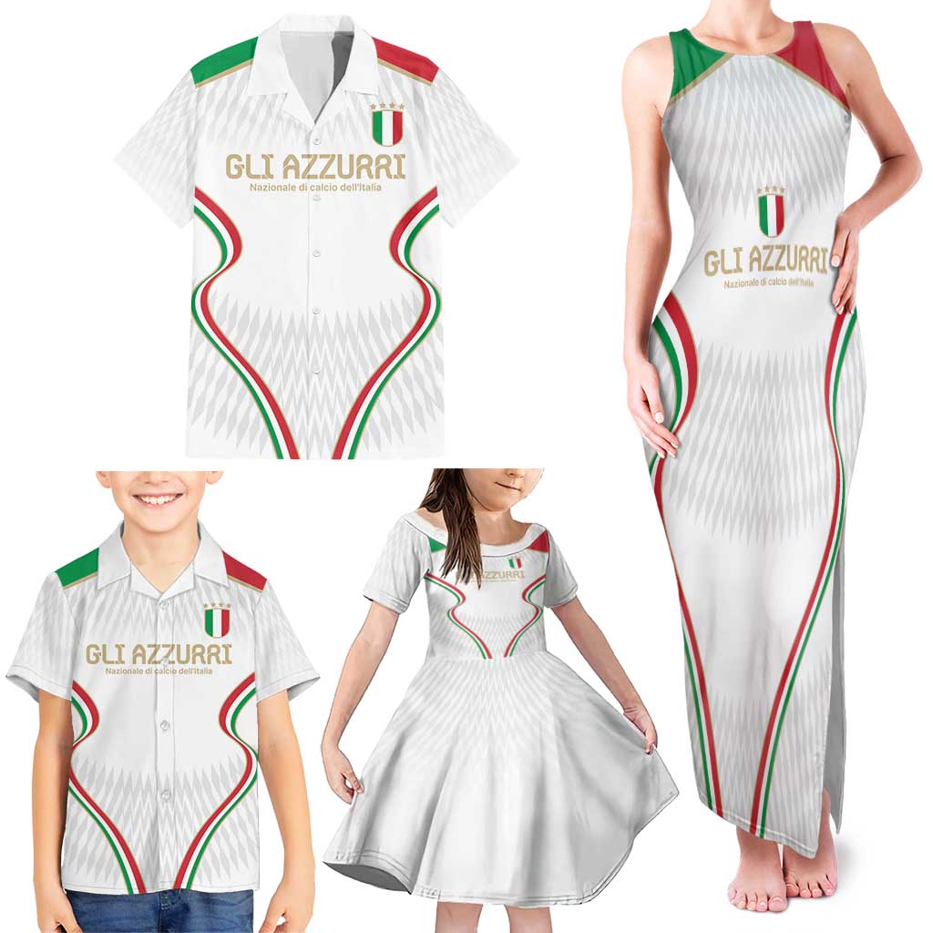 Custom Italy Football Family Matching Tank Maxi Dress and Hawaiian Shirt Gli Azzurri Sporty Style - Wonder Print Shop