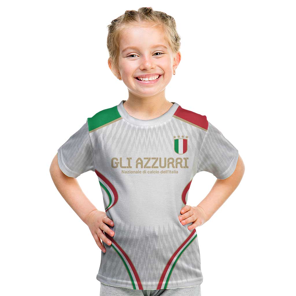 Custom Italy Football Kid T Shirt Gli Azzurri Sporty Style - Wonder Print Shop