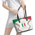 Custom Italy Football Leather Tote Bag Gli Azzurri Sporty Style - Wonder Print Shop