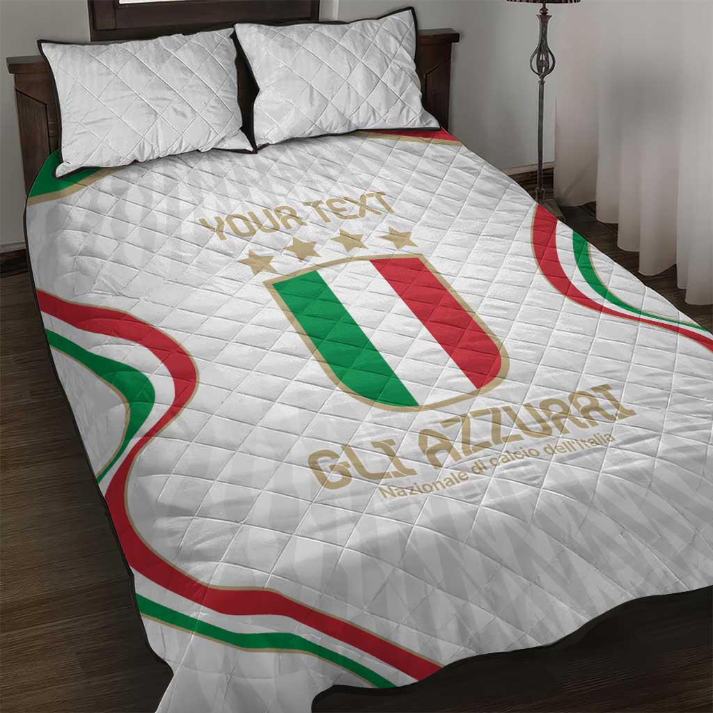 Custom Italy Football Quilt Bed Set Gli Azzurri Sporty Style