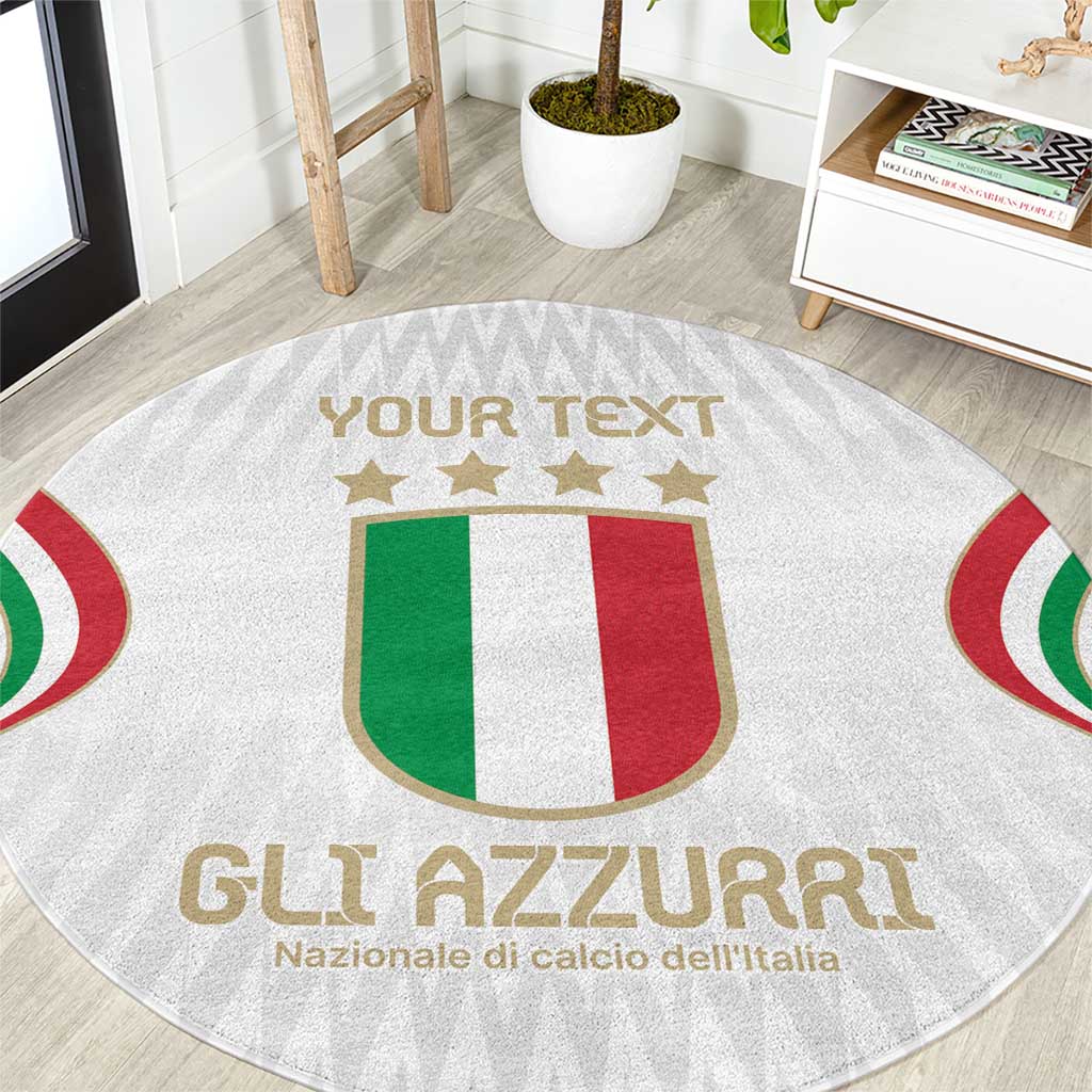 Custom Italy Football Round Carpet Gli Azzurri Sporty Style