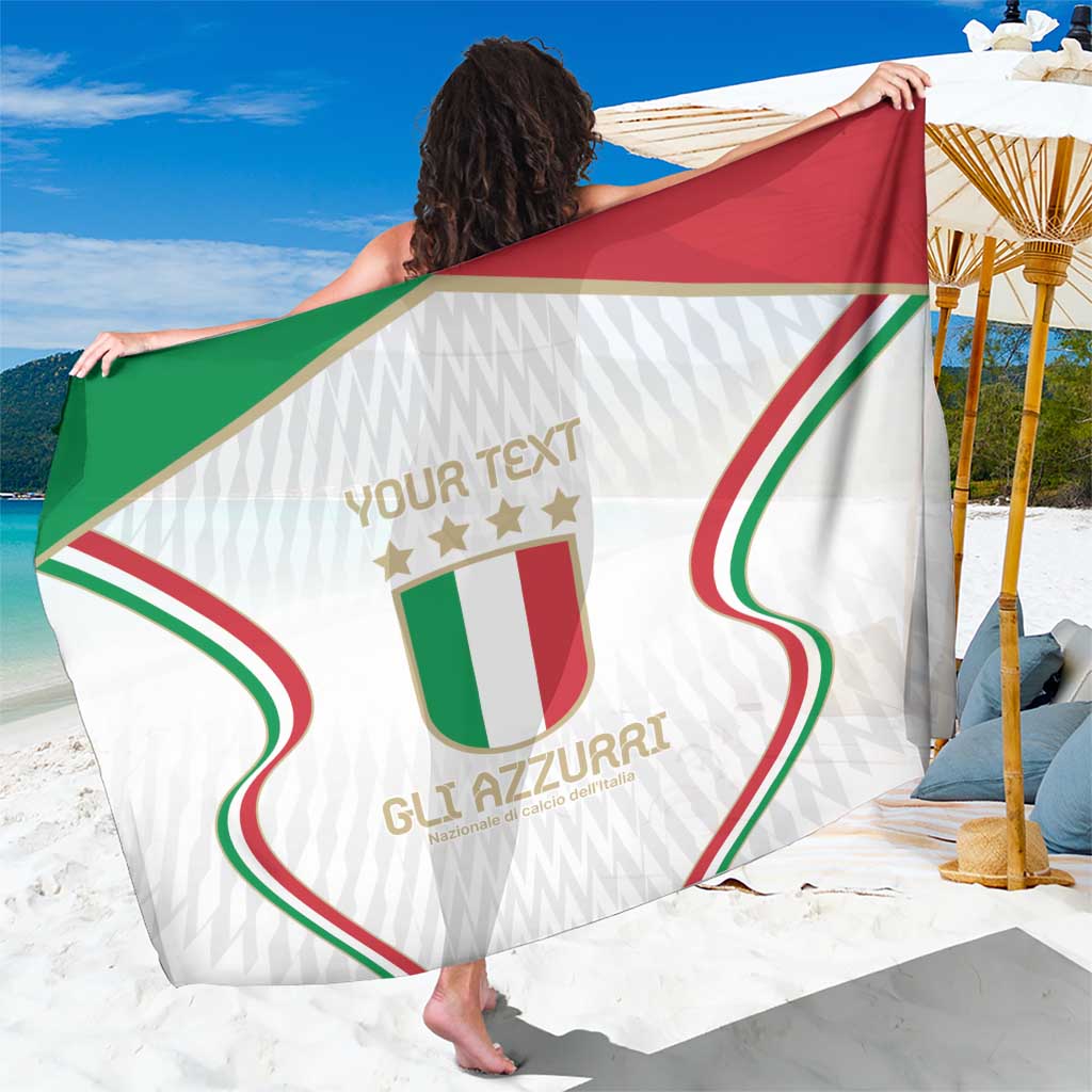 Custom Italy Football Sarong Gli Azzurri Sporty Style - Wonder Print Shop