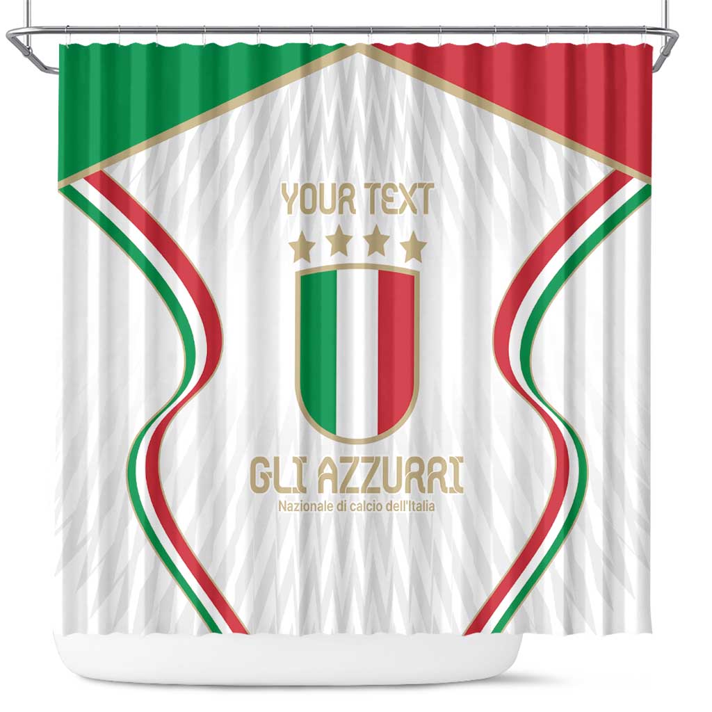 Custom Italy Football Shower Curtain Gli Azzurri Sporty Style