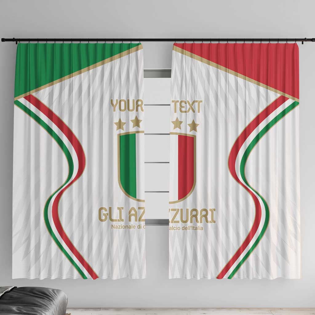 Custom Italy Football Window Curtain Gli Azzurri Sporty Style - Wonder Print Shop