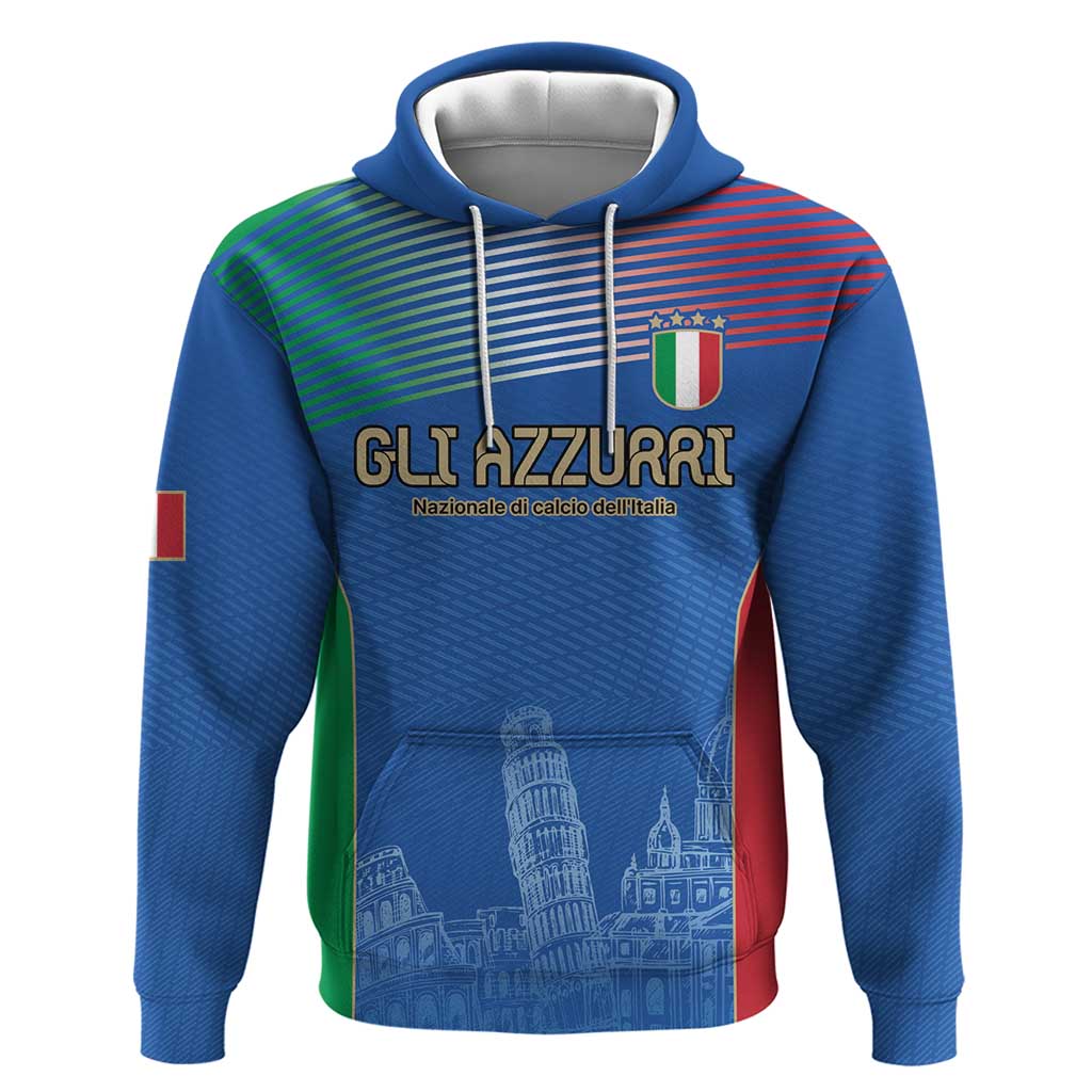 Custom Italy Football Hoodie Special Pisa Tower - Wonder Print Shop