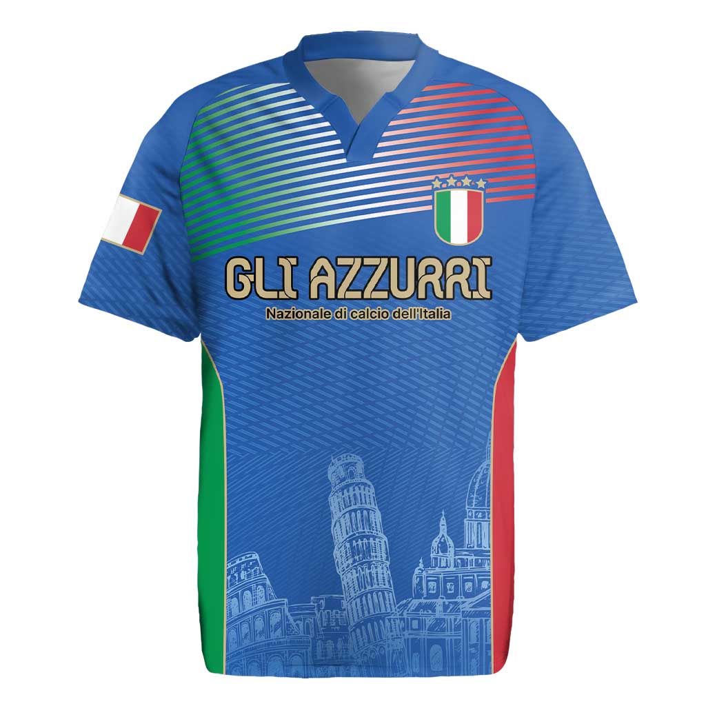 Custom Italy Football Rugby Jersey Special Pisa Tower