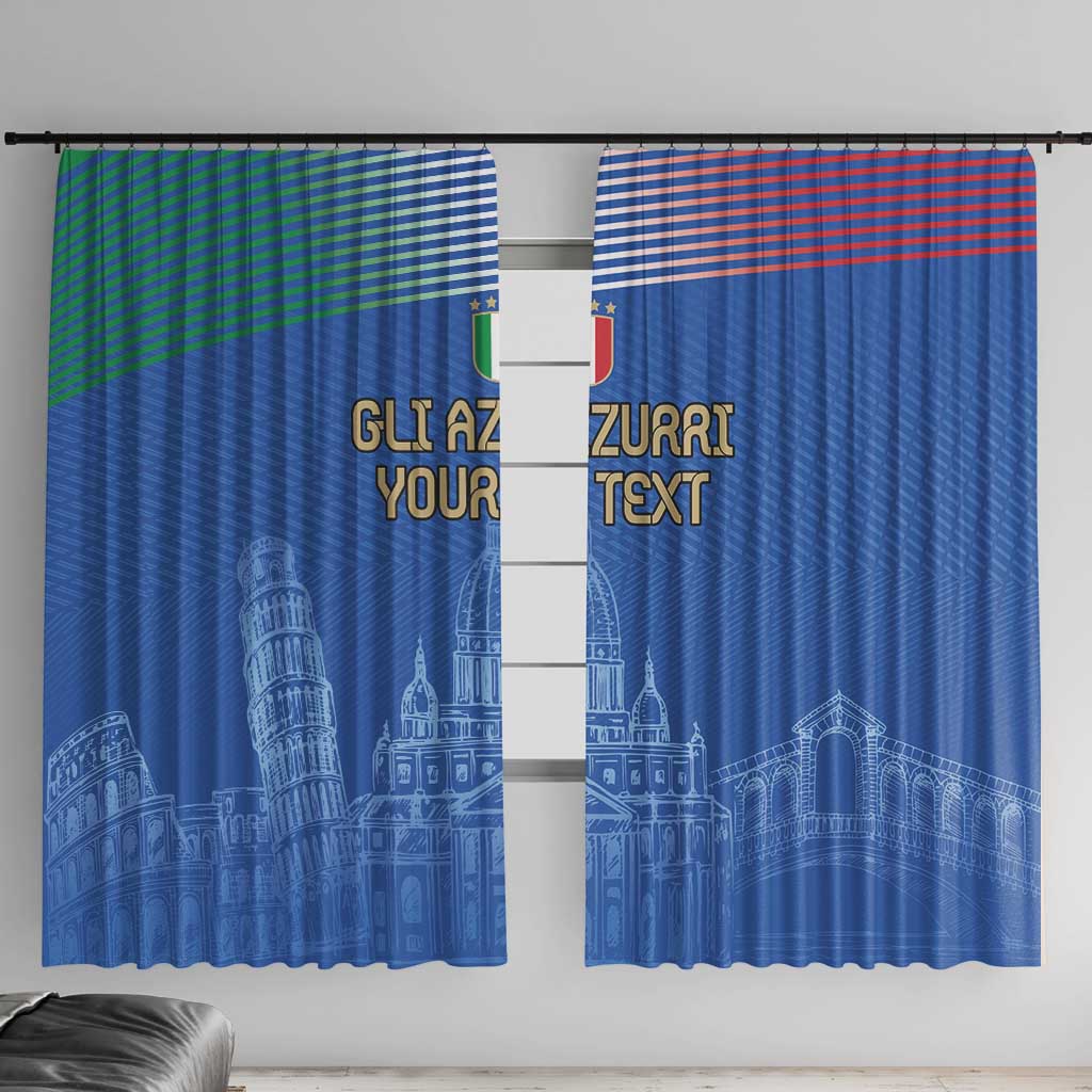 Custom Italy Football Window Curtain Special Pisa Tower