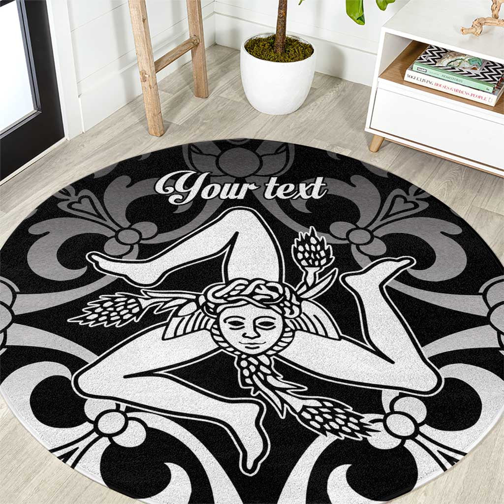 Personalized Italy Trinacria Sicily Round Carpet