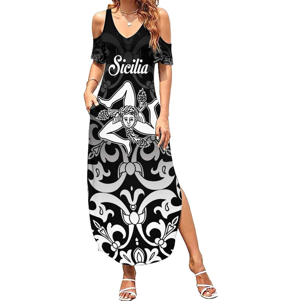 Personalized Italy Trinacria Sicily Summer Maxi Dress