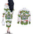 Sicilian Triskelion Couples Matching Off The Shoulder Long Sleeve Dress and Long Sleeve Button Shirt with Cactus and Lemons