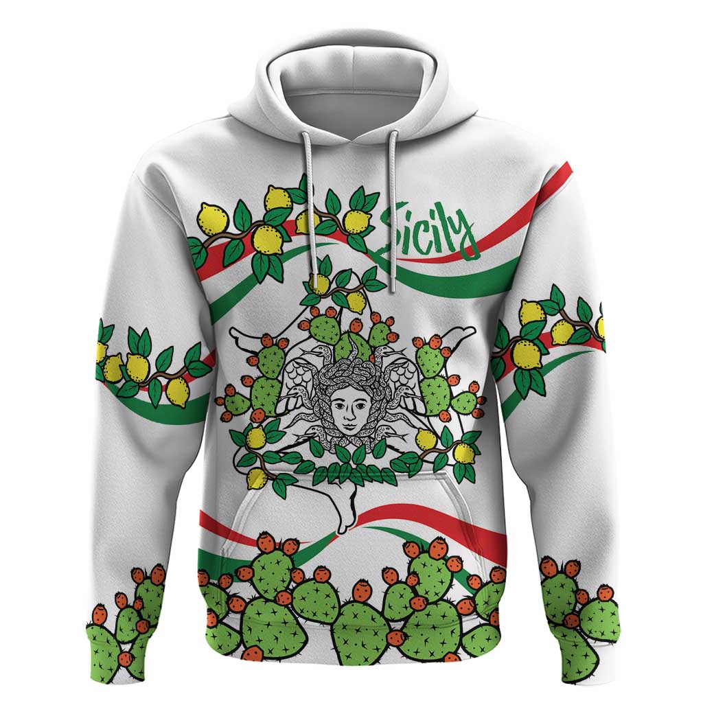 Sicilian Triskelion Hoodie with Cactus and Lemons - Wonder Print Shop