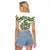 Sicilian Triskelion Raglan Cropped T Shirt with Cactus and Lemons - Wonder Print Shop