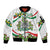 Sicilian Triskelion Sleeve Zip Bomber Jacket with Cactus and Lemons