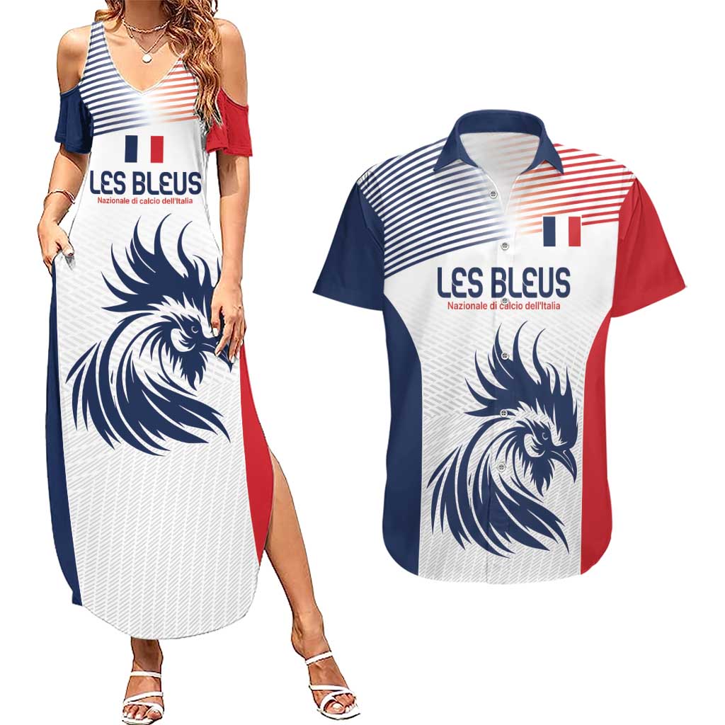 Custom France Football Couples Matching Summer Maxi Dress and Hawaiian Shirt Les Bleus Rooster Sporty Style LT9 - Wonder Print Shop