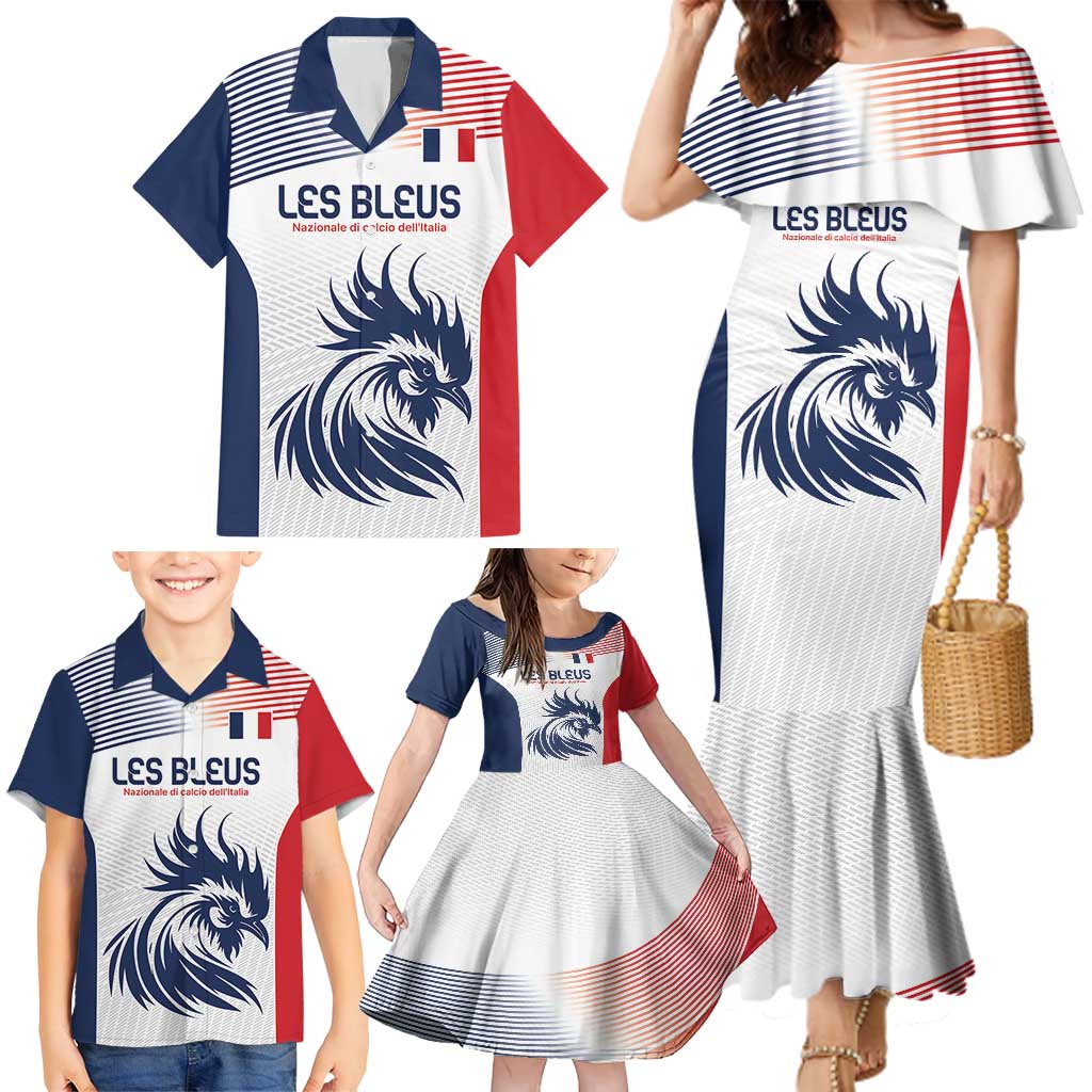 Custom France Football Family Matching Mermaid Dress and Hawaiian Shirt Les Bleus Rooster Sporty Style LT9 - Wonder Print Shop